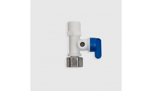 Врезка пластиковая 1/2"-14"-1/2" с краном